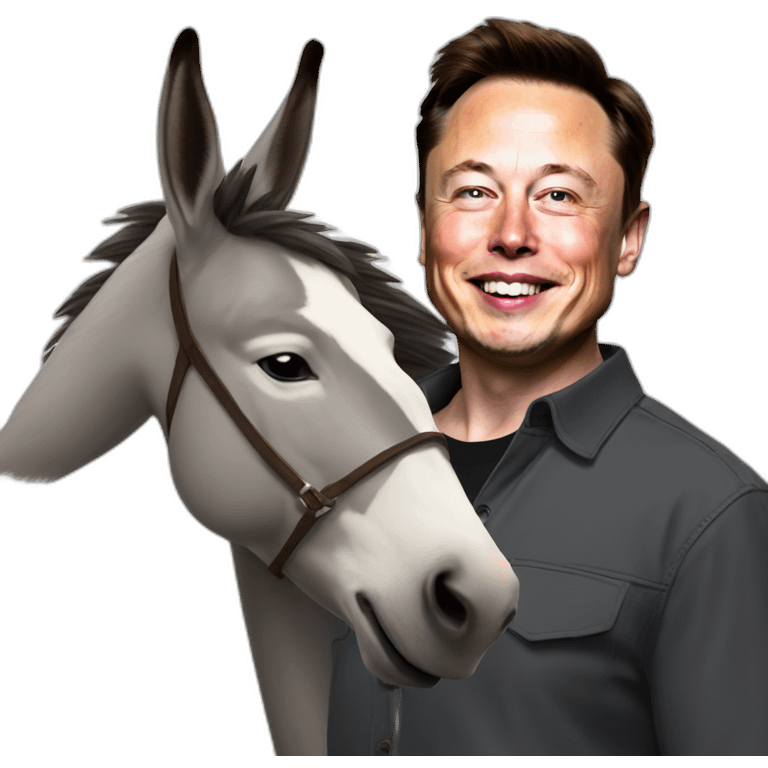 Elon Musk being a donkey emoji