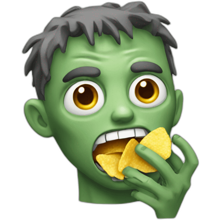 zombie eating chips emoji