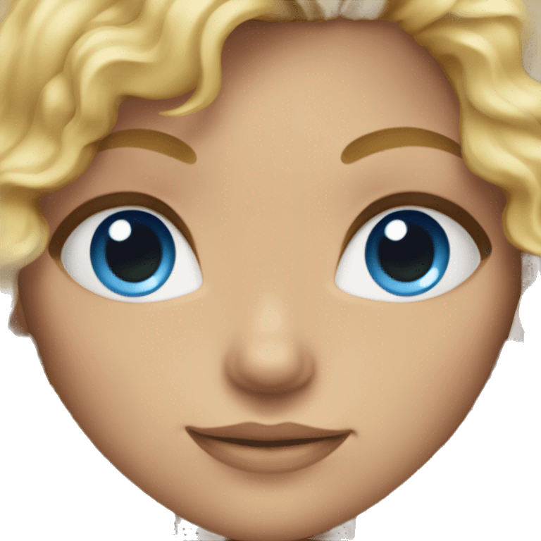 girl with blonde curly hair and blue eyes emoji