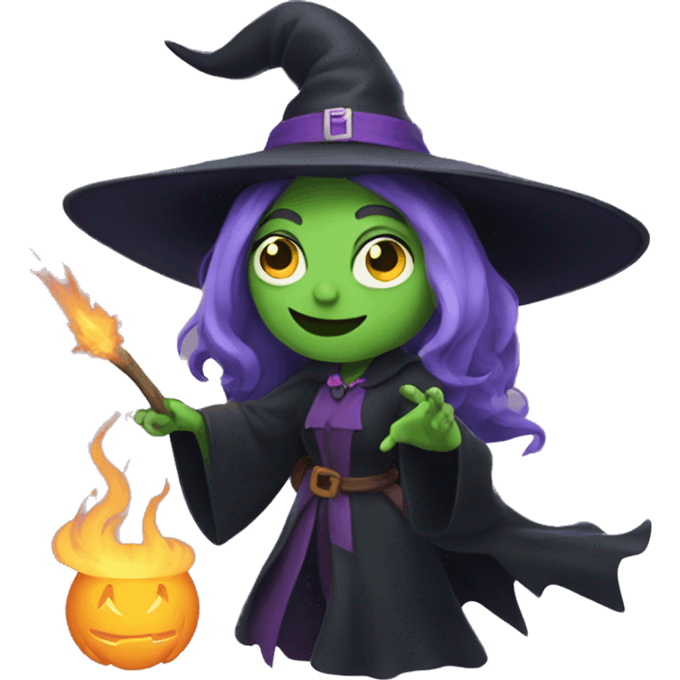 A witch is casting a spell emoji