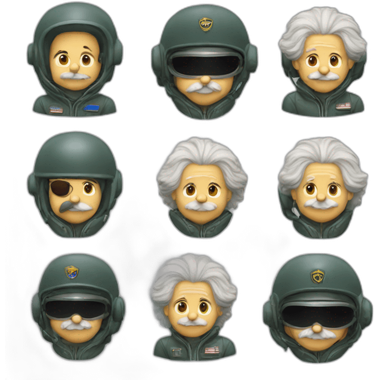 Albert Einstein a fighter pilot emoji