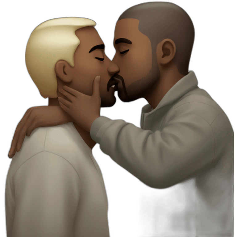 kanye west kissing a indian man emoji