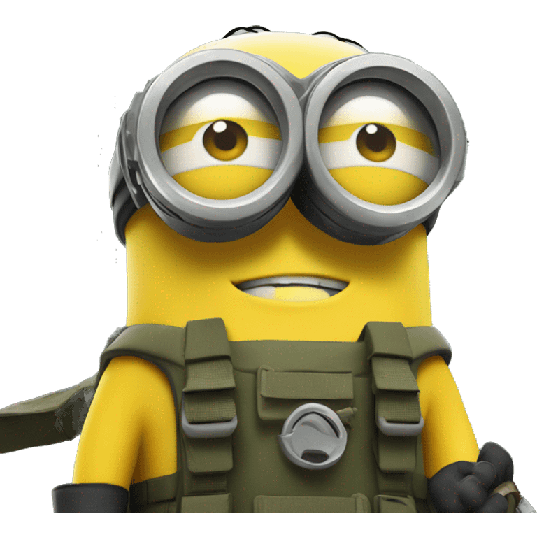 A Minion in survival gear in the forest   emoji