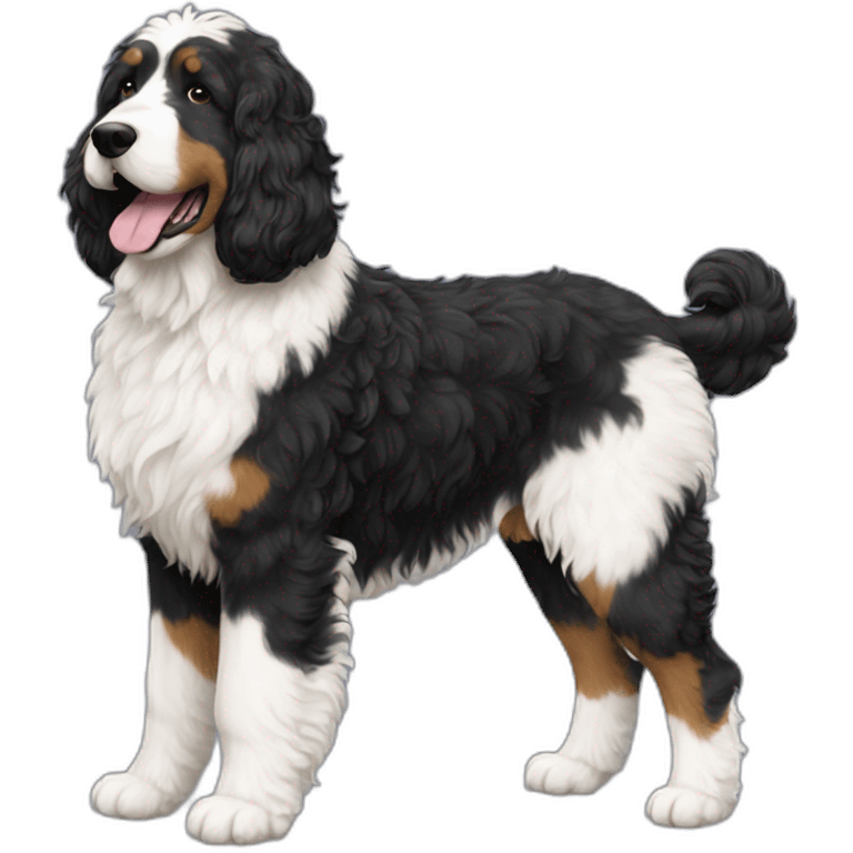 black white f1b bernedoodle slim tall emoji