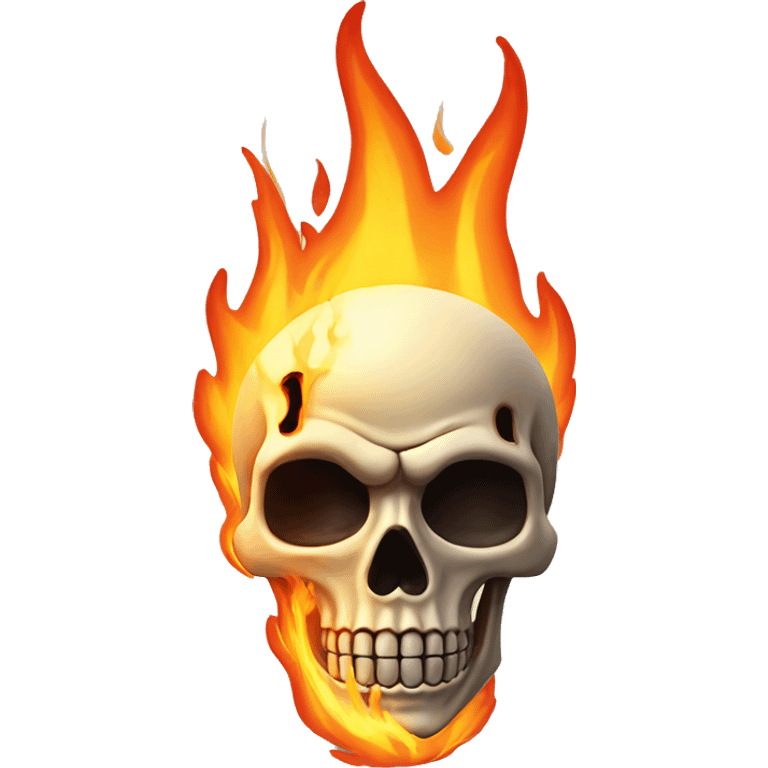 a skeleton on fire ￼ emoji