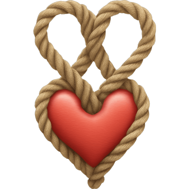 two tied hearts from rope emoji