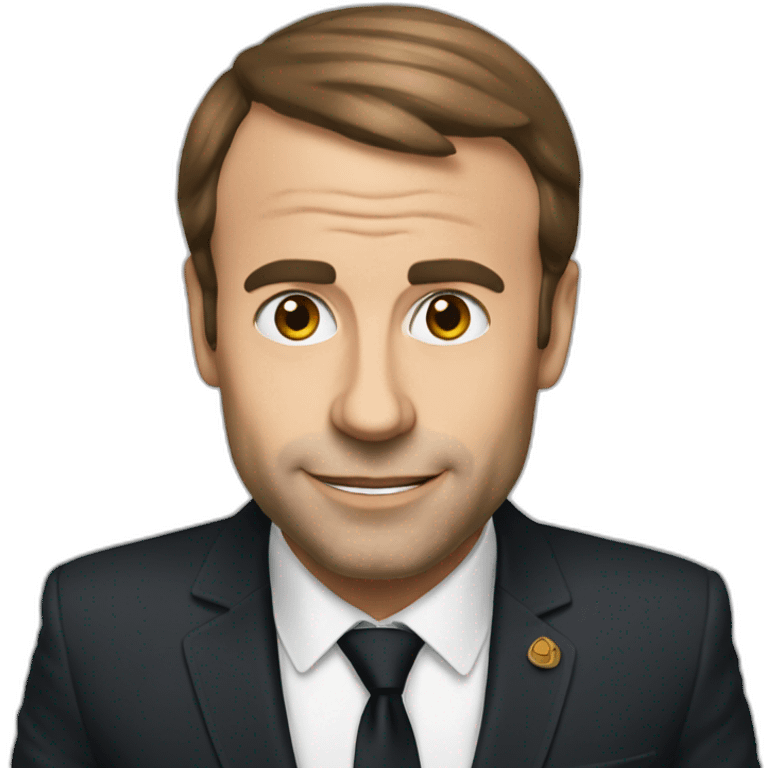 Macron avec un café emoji