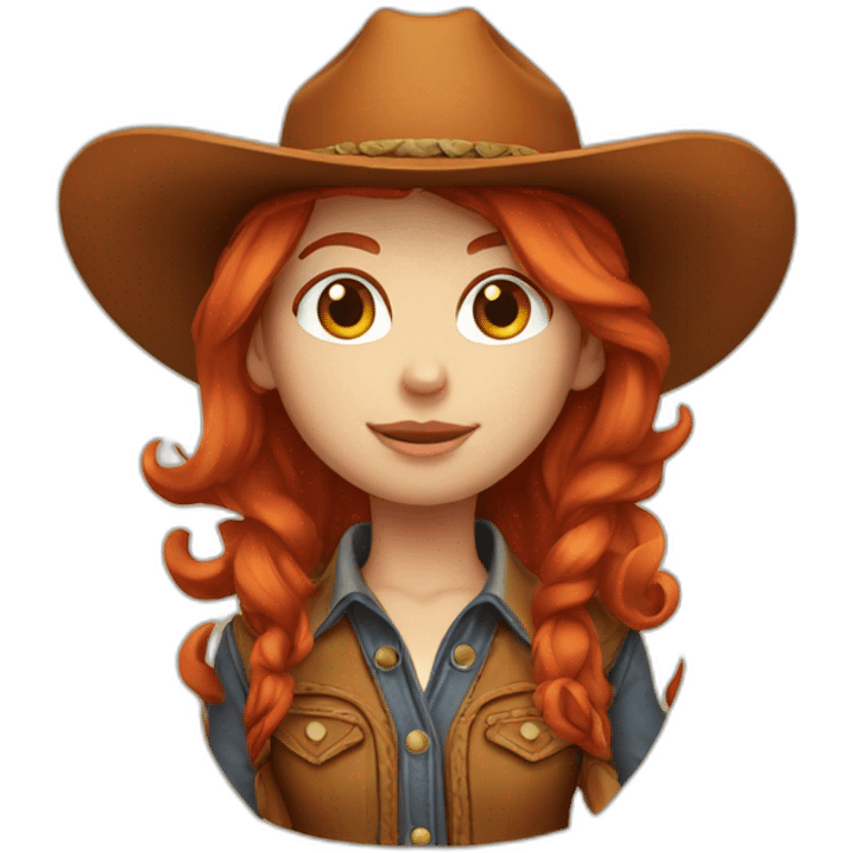 redhead girl cowboy emoji