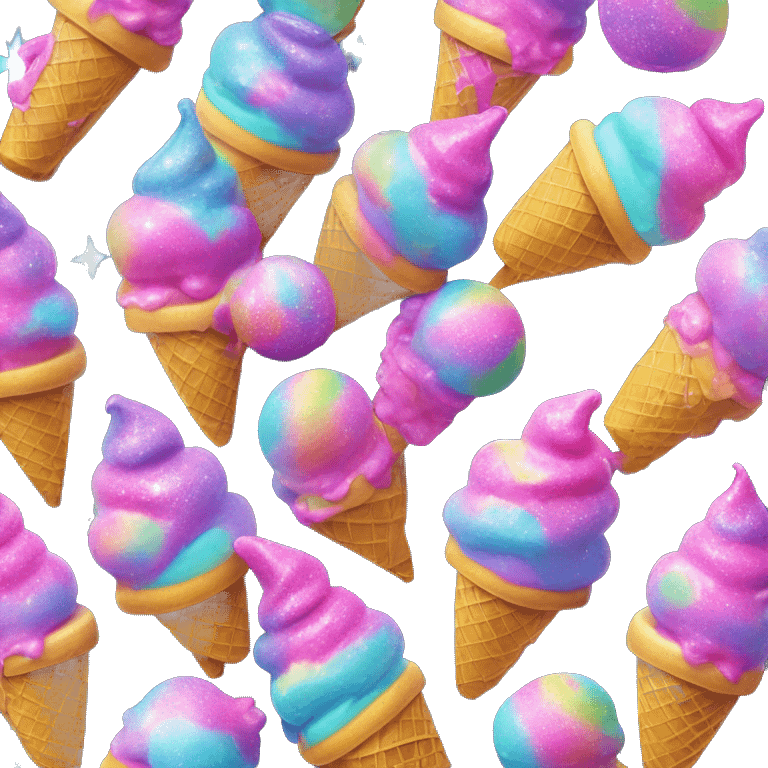 lisa frank sparkle ice cream emoji