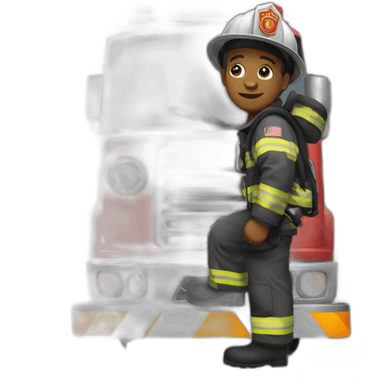 Firefighter in a truck emoji