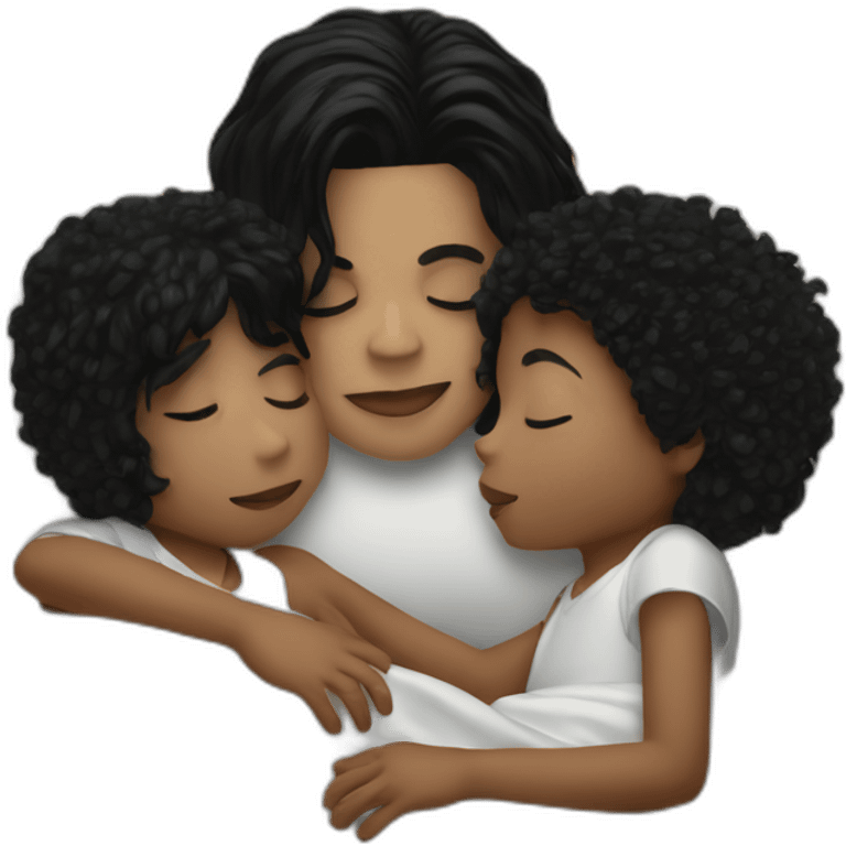 Michael Jackson with kids sleeping kissing emoji