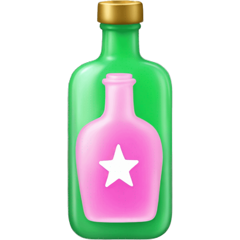 pink and green spell bottle with star label emoji