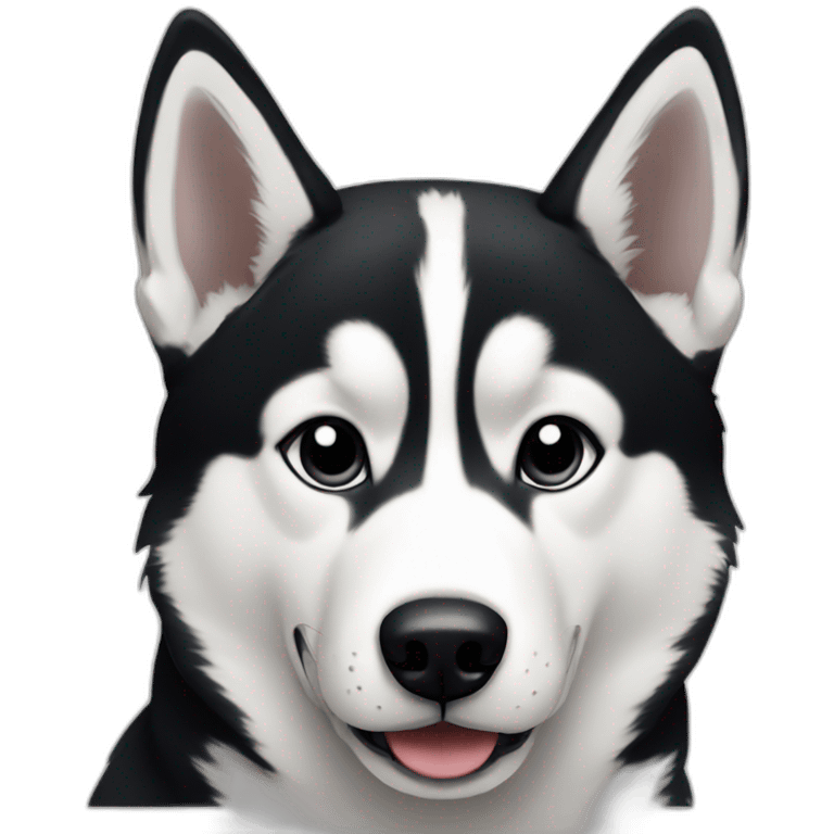 Husky black and white emoji