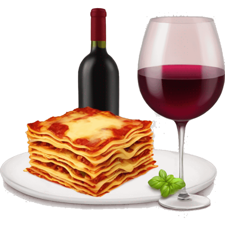 Lasagna and wine emoji