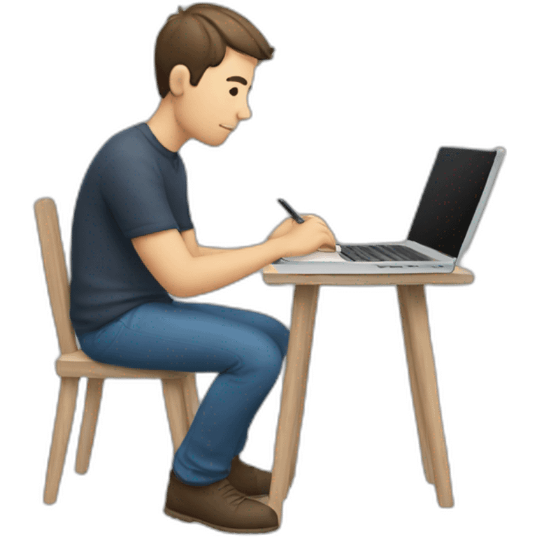 men writing on his laptop emoji