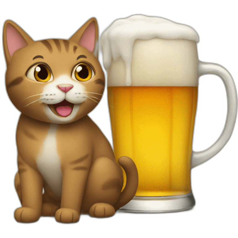 beer and cat emoji