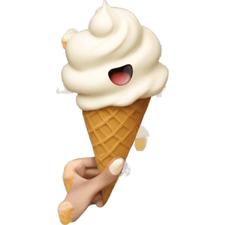 Person eating ice cream emoji