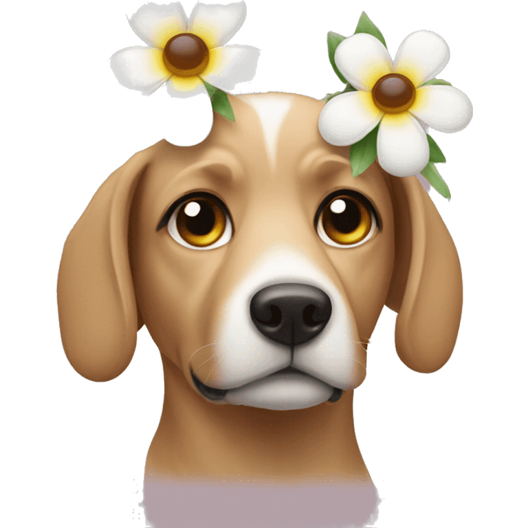 Dog with flowers in the eyes emoji