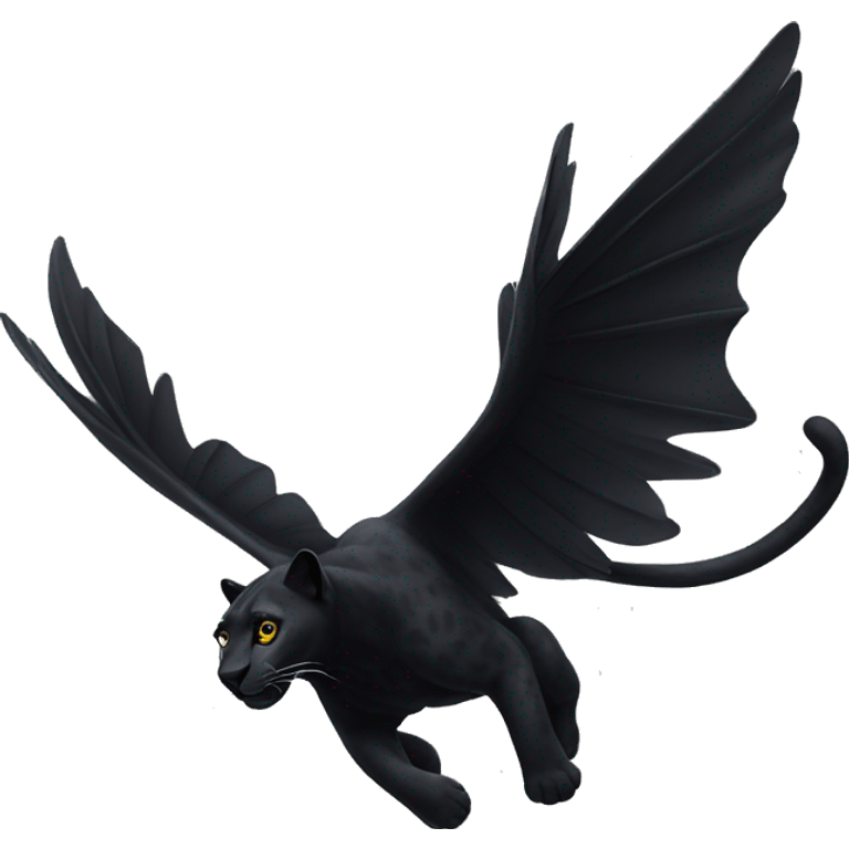 winged black leopard flying emoji