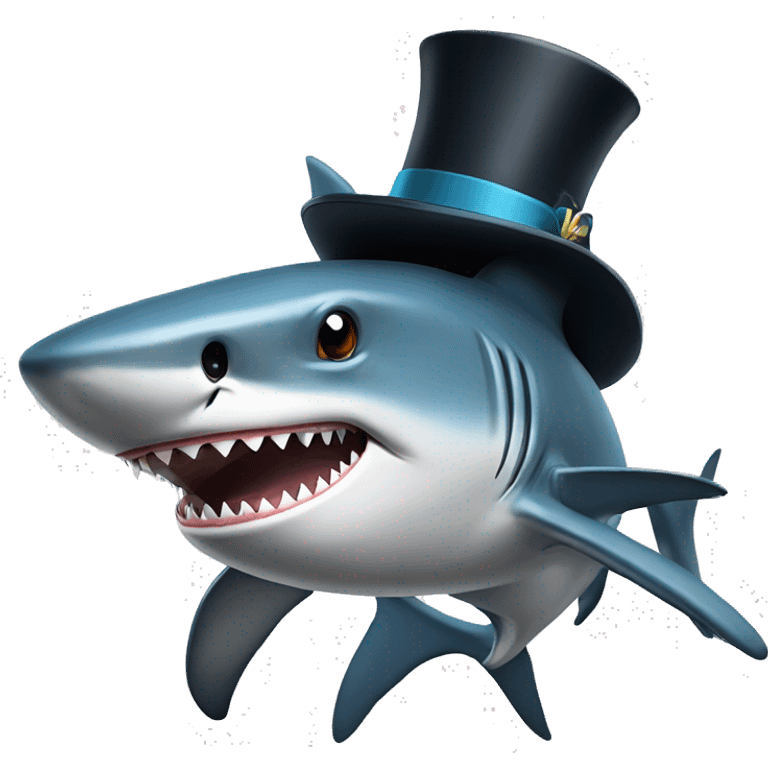 Shark with tophat emoji