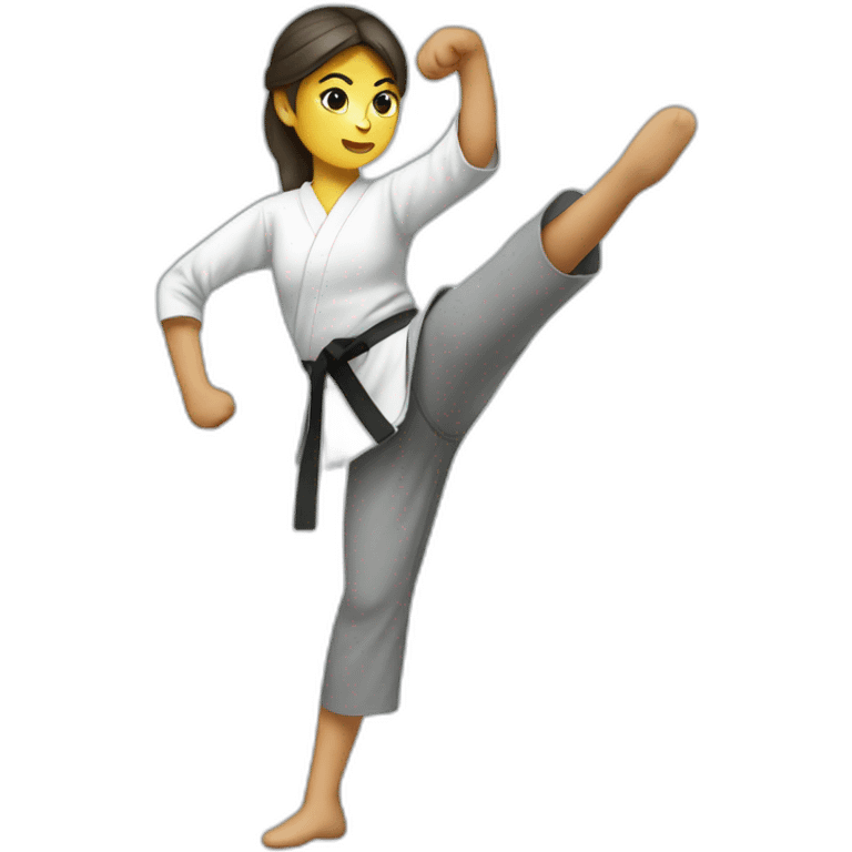 karate woman in grey pantyhose emoji