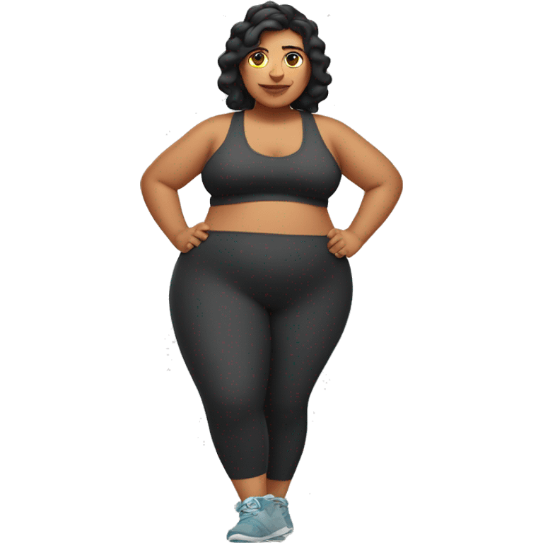 Fat latin woman in gym clothes emoji