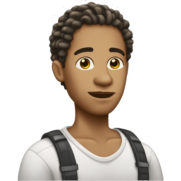 light skin man with short dreads emoji