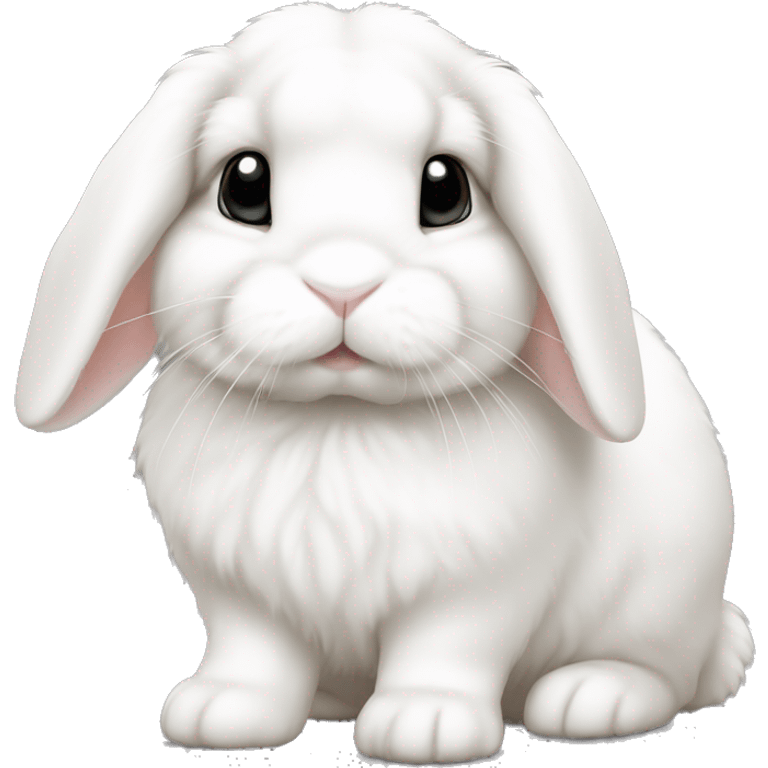 White holland lop bunny  emoji