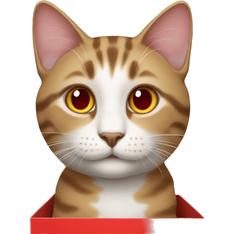 Cat with red box emoji