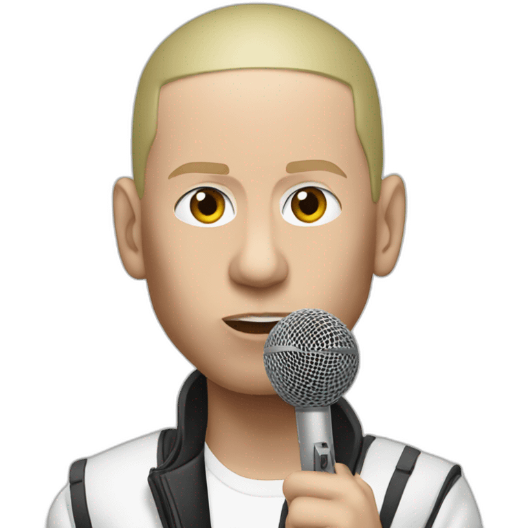 Eminem with mic emoji