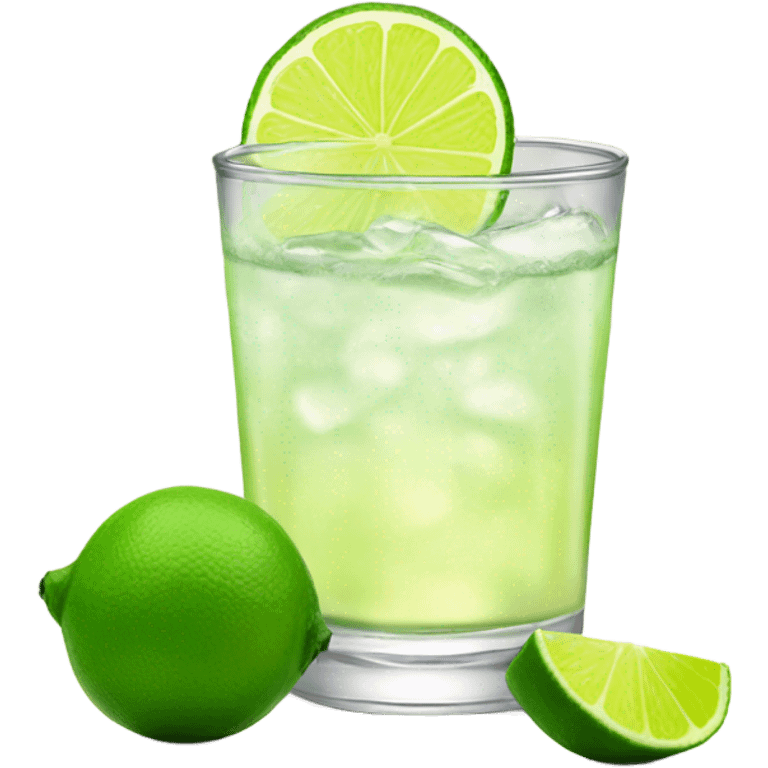 Tequila soda with a lime emoji