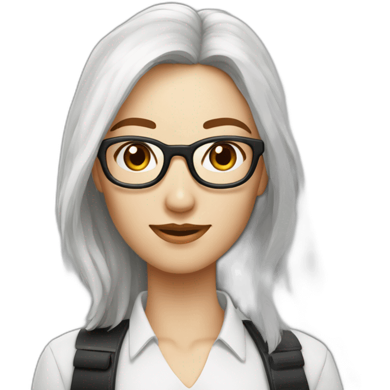 Homme blanc cheveux noir et lunette avec belle femme rousse emoji