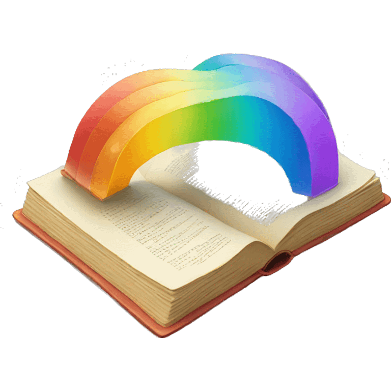 Open book with rainbow emoji