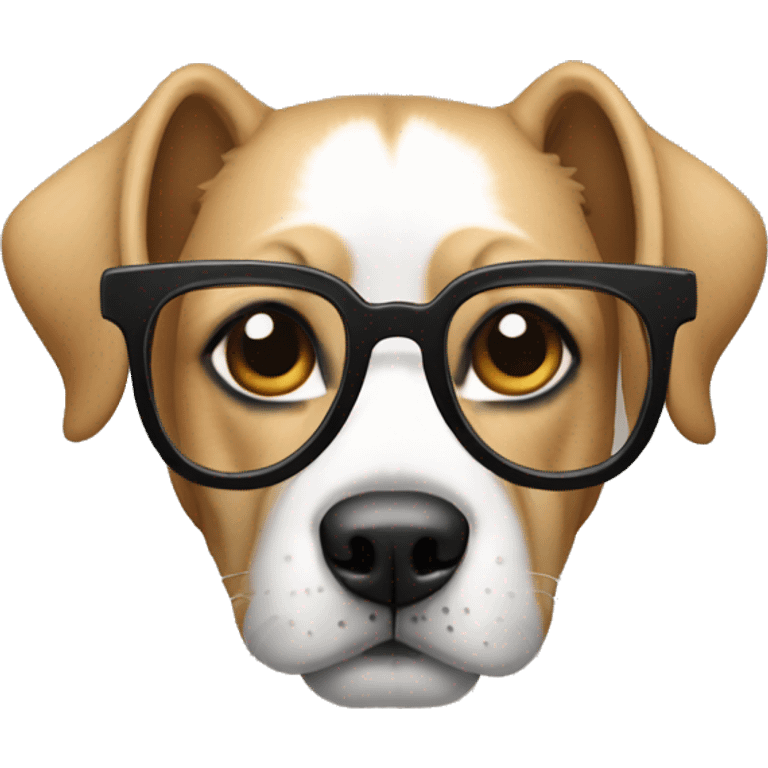 Perro con lentes negros contento emoji