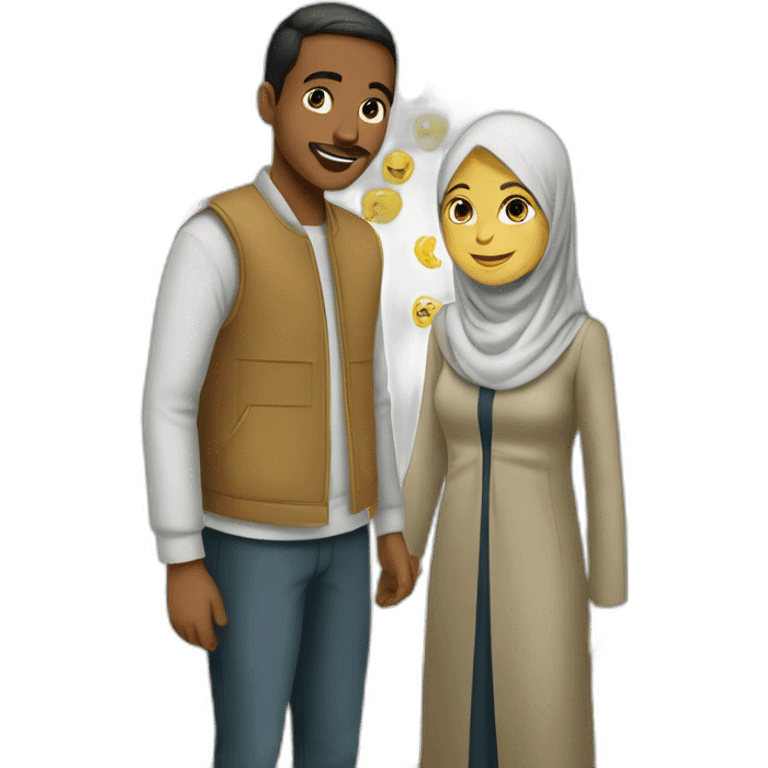 Garçon et femme musulmane emoji