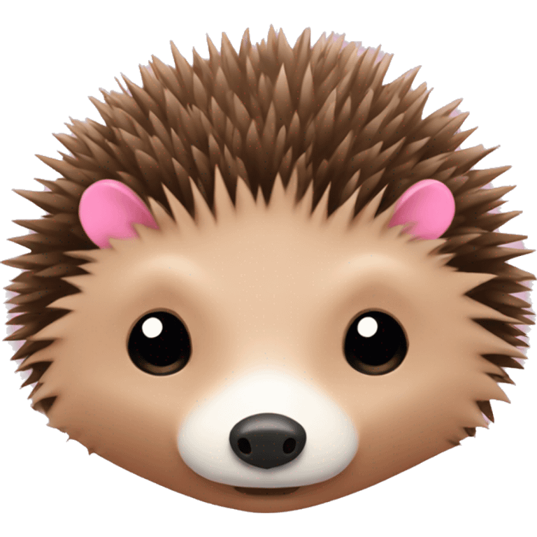 hedgehog with one ear brown and another ear pink emoji