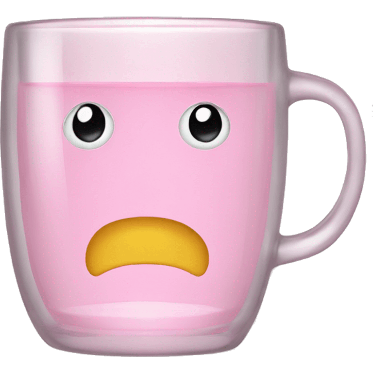 Light pink transparent glass mug emoji