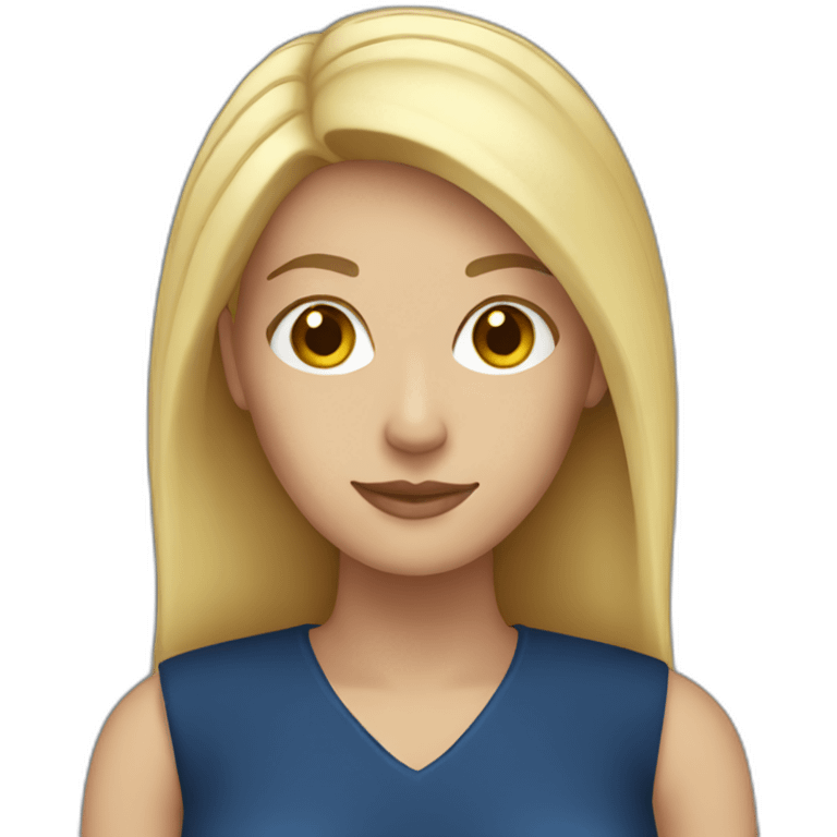 white woman dark blue outfit emoji