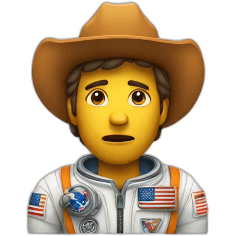 Crying-astronaut-cowboy emoji