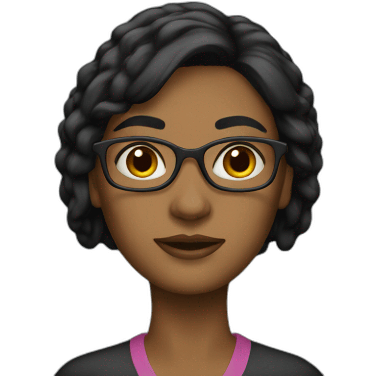 Women lecturer black hair emoji