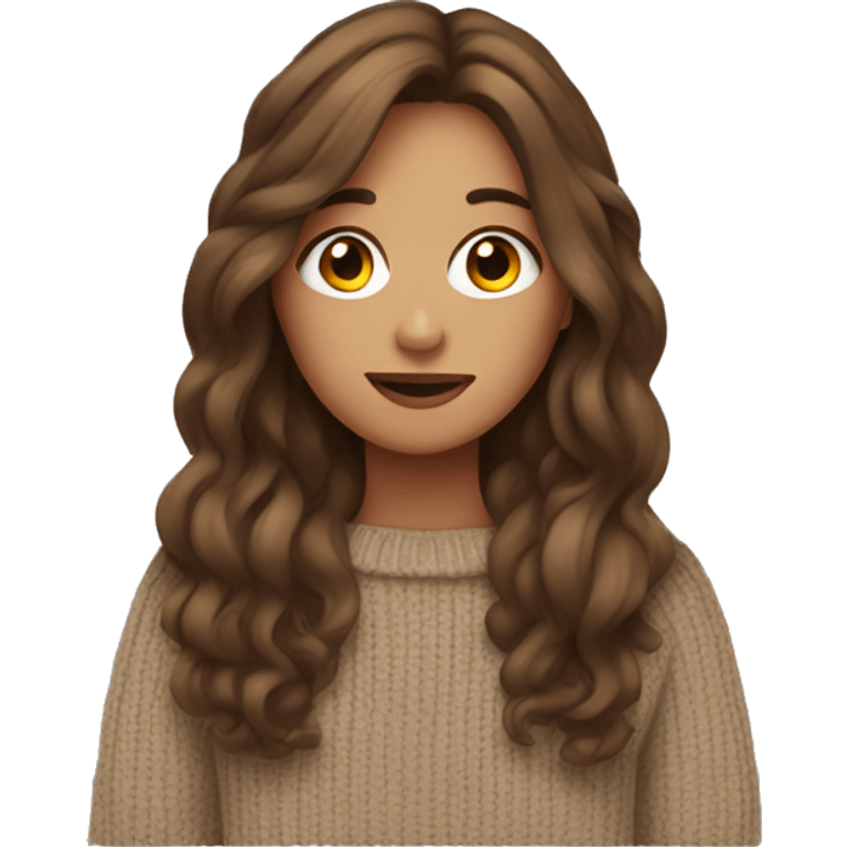 brown haired girl with an oversized jumper  emoji