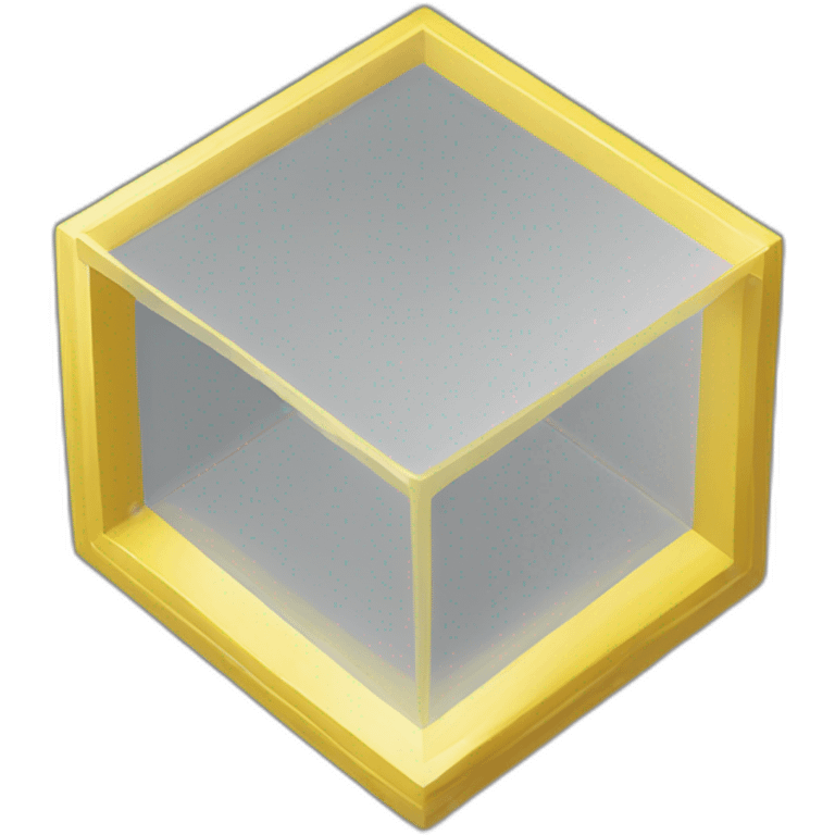 isometric transparent square solid yellow outline border emoji