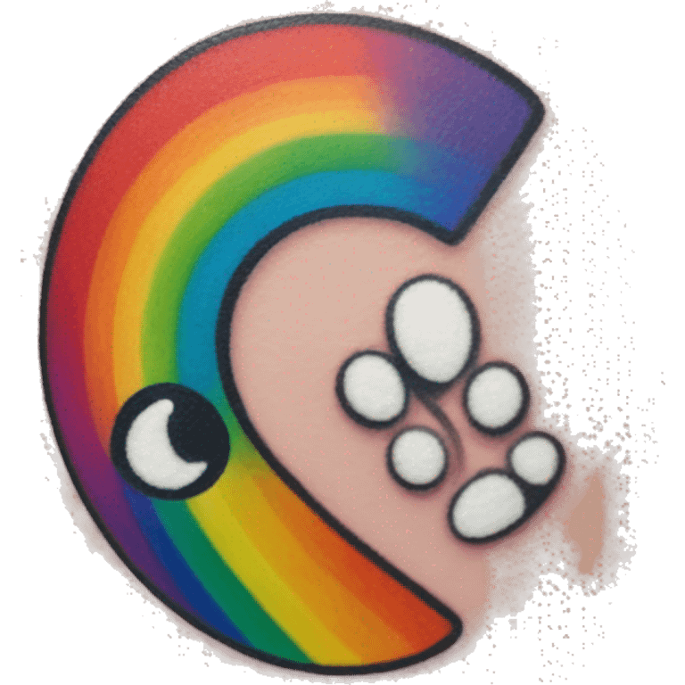 Rainbow in Semicolon shape tattoo emoji