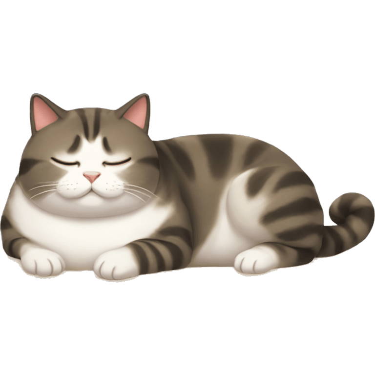 Chubby cat sunbathing  emoji