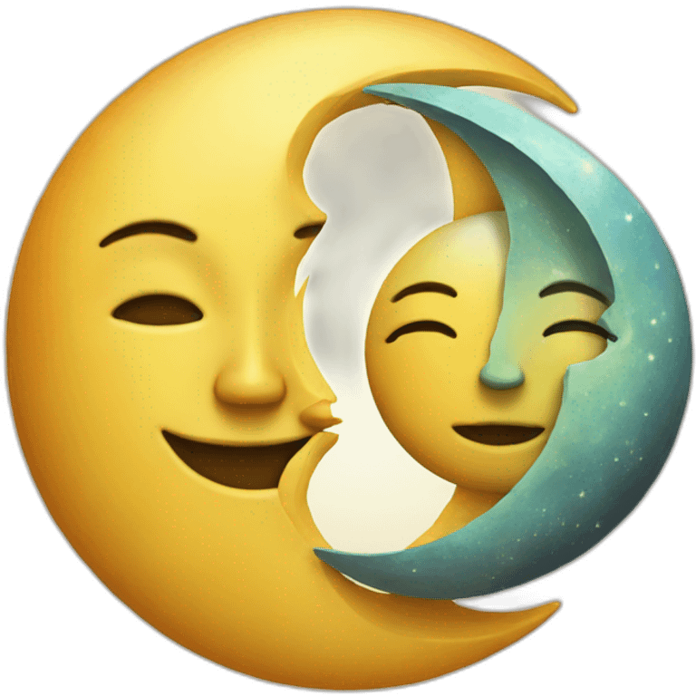 Moon and sun as one emoji