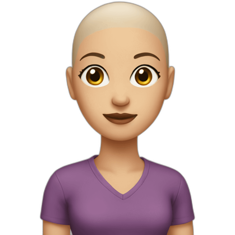 A girl with bald head emoji