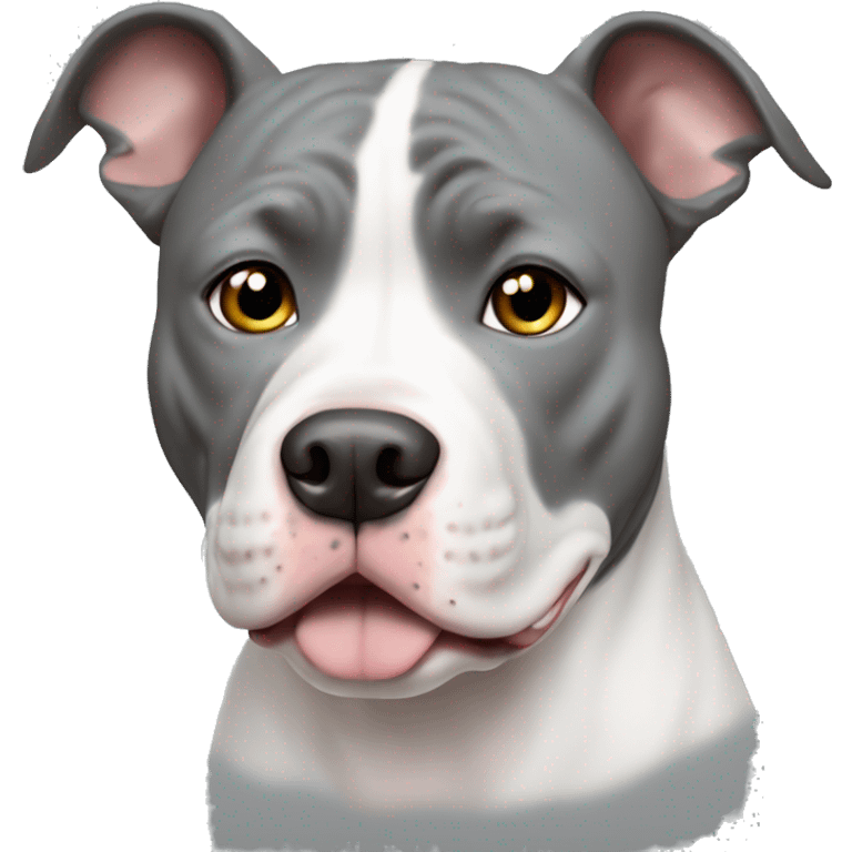 Gray and white pitbull emoji