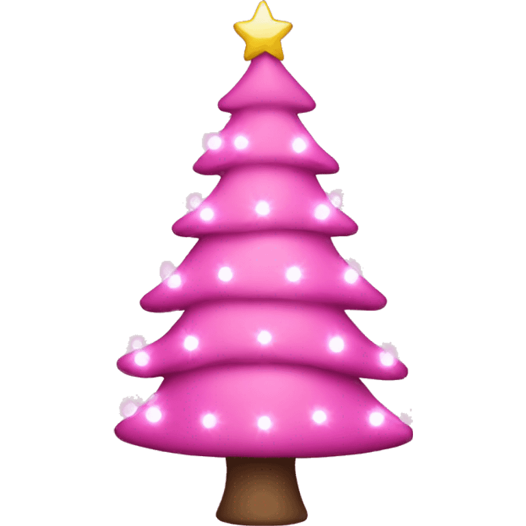 pink Christmas tree with lights  emoji