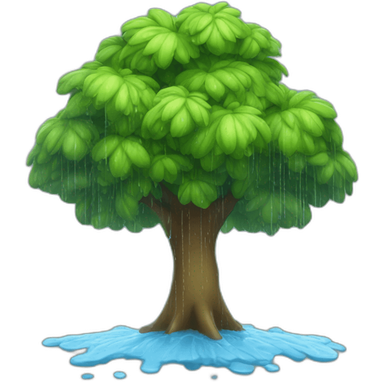 Arbre avec pluie emoji