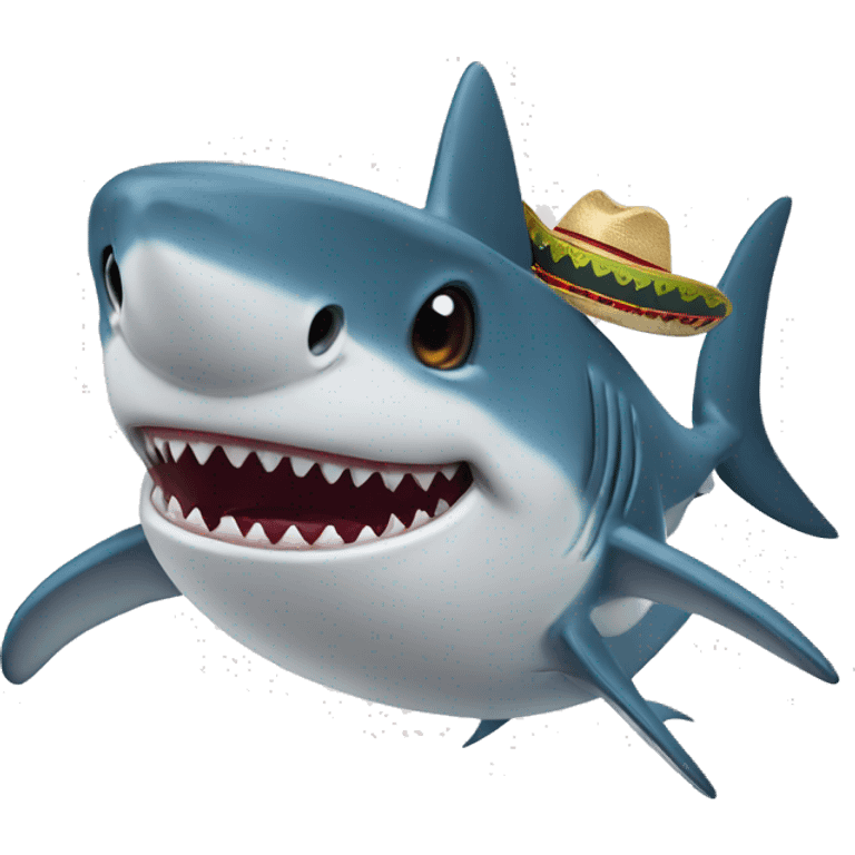 a shark wearing a sombrero emoji